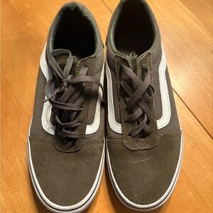 Vans Womens Olive Green Sneakers, Size 9.5